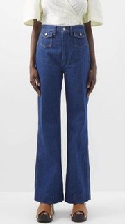 NEW $315 RE/DONE 70s Pocket High Rise Wide Leg Jeans - True Rinse