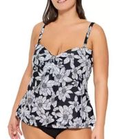 EUC Crown and ivy draped swim bandeaukini top, Blatanic, 3X