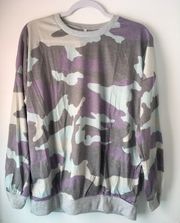 Gray/Purple Camo Top, Large