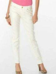 Lilly Pulitzer Palm Beach Fit Jeans Cream Off White Straight leg Jeans Size 0