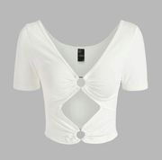 Cider  Solid Cut Out Crop Top