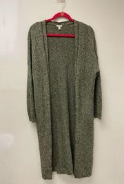 Silence and Noise Heathers Green Long Duster Cardigan Size S