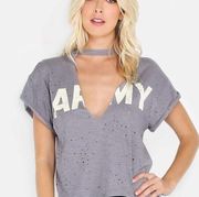 Wishful Thinking Army Cut Out Short Sleeve Shirt