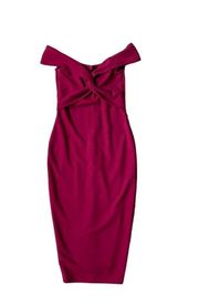 NWT Nookie Women's Size XL Dolly Off-the-Shoulder Ruby Red Midi Dress