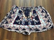 Blue Rain {Francesca’s} Navy Floral Shorts