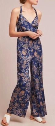 Anthropologie Ettitwa paisley blue jumpsuit