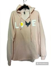 Chicken Egg‎ LOVE sweatshirt Herbruck’s size M pink