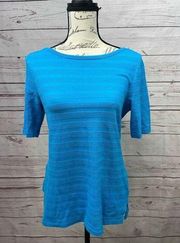 1462-Charter Club medium blue short sleeve shirt