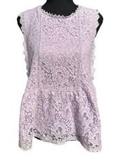 Flirty in Lace Babydoll Tank Top - Lilac