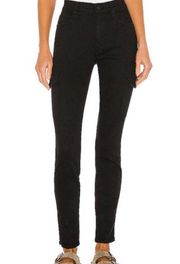 MOTHER Denim The Charmer Cargo Skinny in Not Guilty Black Size 26