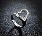 Boutique DOTEFFIL 925 Sterling Silver Heart-Shaped Open Ring For Women Wedding Engagement