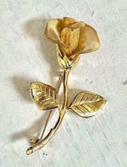 Anne Klein vintage gold tone mesh flower brooch