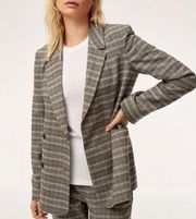 Sunday Best Aritzia Galt Gray Tan Plaid Blazer XXS