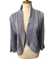 Peter Nygard Silver Sparkle Metallic Open Cardigan Size XL