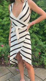 Alice And Olivia Stripe Knit Wrap Dress