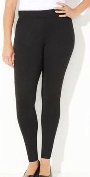 NWT Catherine Malandrino Womens PullOn Stretch High Rise Leggings Black XL ponte