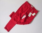 NWT Lucky Brand Sienna Slim Boyfriend in Ropesville Red Destroyed Jeans 00 / 24