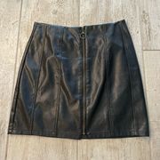 Zip Up Leather Skirt