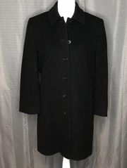 PRESTON & YORK PETITES BLACK WOOL TRENCH COAT JACKET SIZE 10P