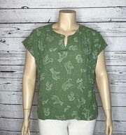 Style & Co Plus NWT Size 2X Animal Constellation Print Split V-Neck Blouse Top