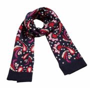 Vera Bradley Painted Paisley Knit Scarf, Navy