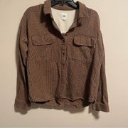 Vans Junction Flannel Button Down Brown Plaid Shirt- Size Medium