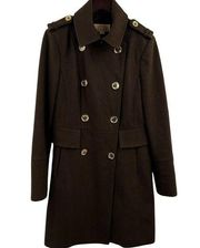 Michael Michael Kors Brown Wool Peacoat Size 8