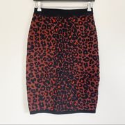 A.l.c. Ellwood Leopard Print Pencil Wool Skirt S