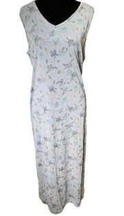 Laura Scott Vintage Steele Blue Boho Hippie Witchy Cottagecore Floral Maxi Dress