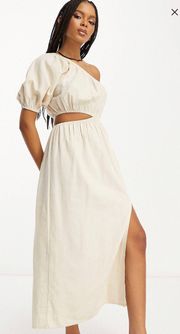 Cut Out Linen Dress 