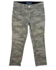 Democracy Womens Size 4 Ab Solution Crop Ankle Skimmer Camouflage Pant Green