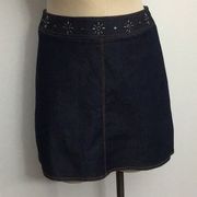 NWOT Rebecca Taylor Denim Mini Skirt w/Studs Sz 8