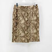 NEW YORK & COMPANY Brown Snake Print Stretch Lined Pencil Skirt