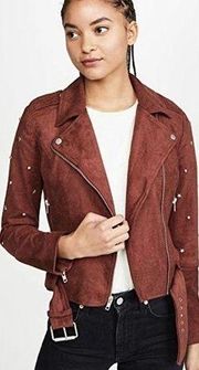 BB Dakota  Love Walk  Faux Suede Moto Jacket In Cherrywood