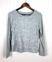 Lauren Conrad Roundneck Ruffle Long Sleeve Sweatshirt Size XS