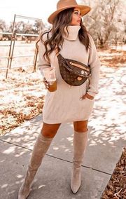 Beige Sweater Dress