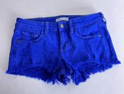 Wildfox Denim Destroyed Frayed Ripped Short Shorts 25