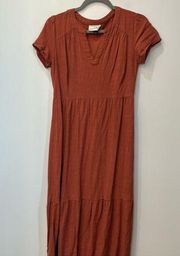 universal thread rust midi prairie dress vneck boho size small