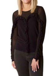 BKE Black Sheer Blouse