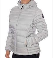 Nautica packable stretch puffer hooded jacket