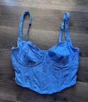 Blue Hollister Corset Top