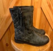 WOMEN'S ROCKET DOG BOOTS SIZE 7 Marble Gray Quilted Vegan w/ Side Zippers