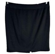 Lane Bryant Plus Size 20 Skirt Black Pencil Above Knee Kick Pleat Stretch 995