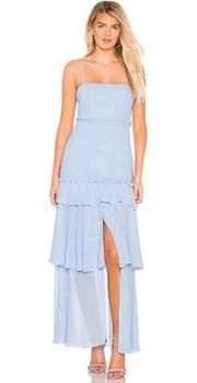 Majorelle Queenie Light Blue Tiered Dress