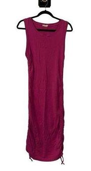 Good American Women's Ruched Knee Tank Midi Dress Size 4