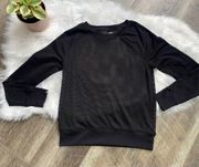 Yogalicious Black Mesh Raglan Active Top Small