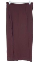 Diane Von Furstenberg Womens Approx Size 4 Seamed Fitted Pencil Skirt Maroon