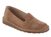 LL Bean Stonington Nubuck Leather Slip On Comfort Shoes size 8.5 Tan brown