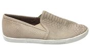 Joie Womens Size 38.5 US Size 8.5 Snakeskin Embossed Slip On Flat Sneakers Blush