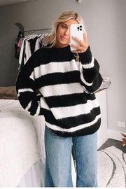 Black & White Stripe Knit Sweater